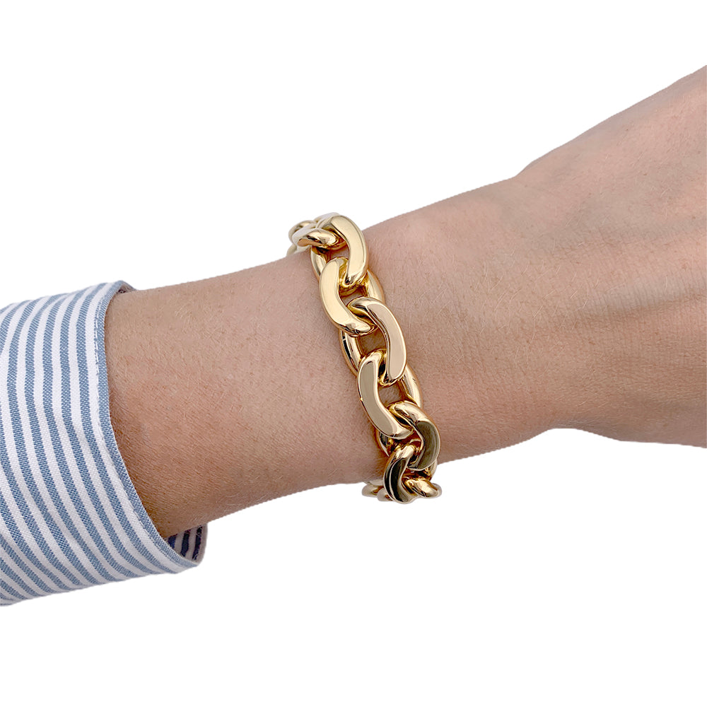 Mauboussin bracelet, "Haricot" mesh, yellow gold