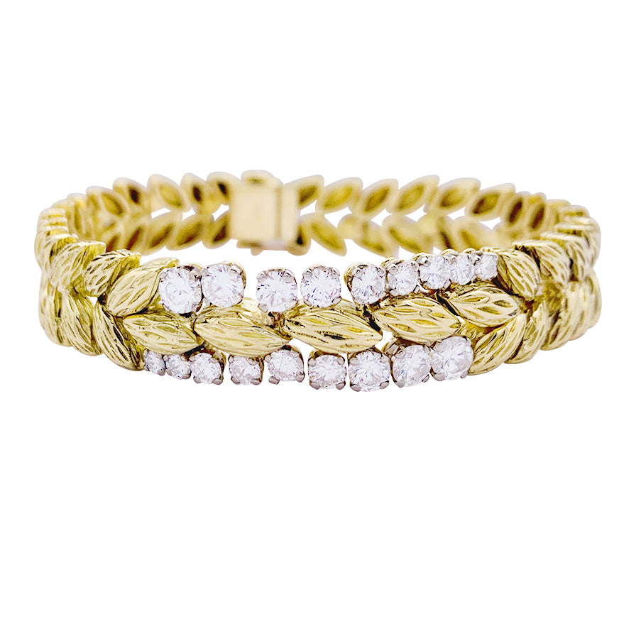 Bracelet Mauboussin vintage, or jaune et diamants.