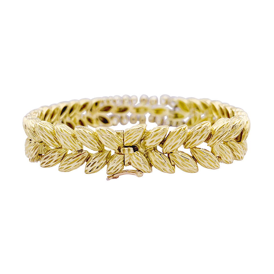 Bracelet Mauboussin vintage, or jaune et diamants.