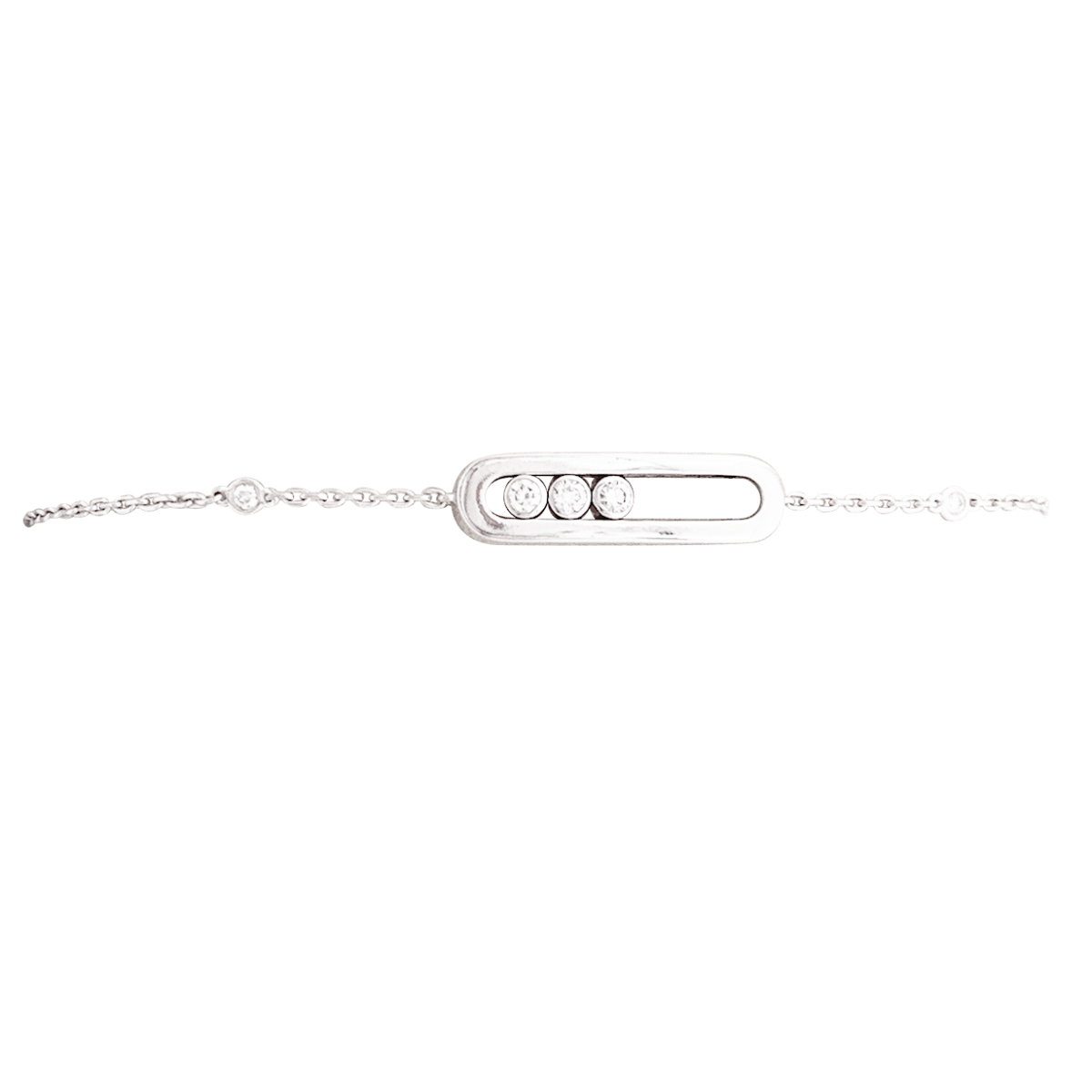 Bracelet Messika, "Baby Move", or blanc, diamants. - Maison Eloe