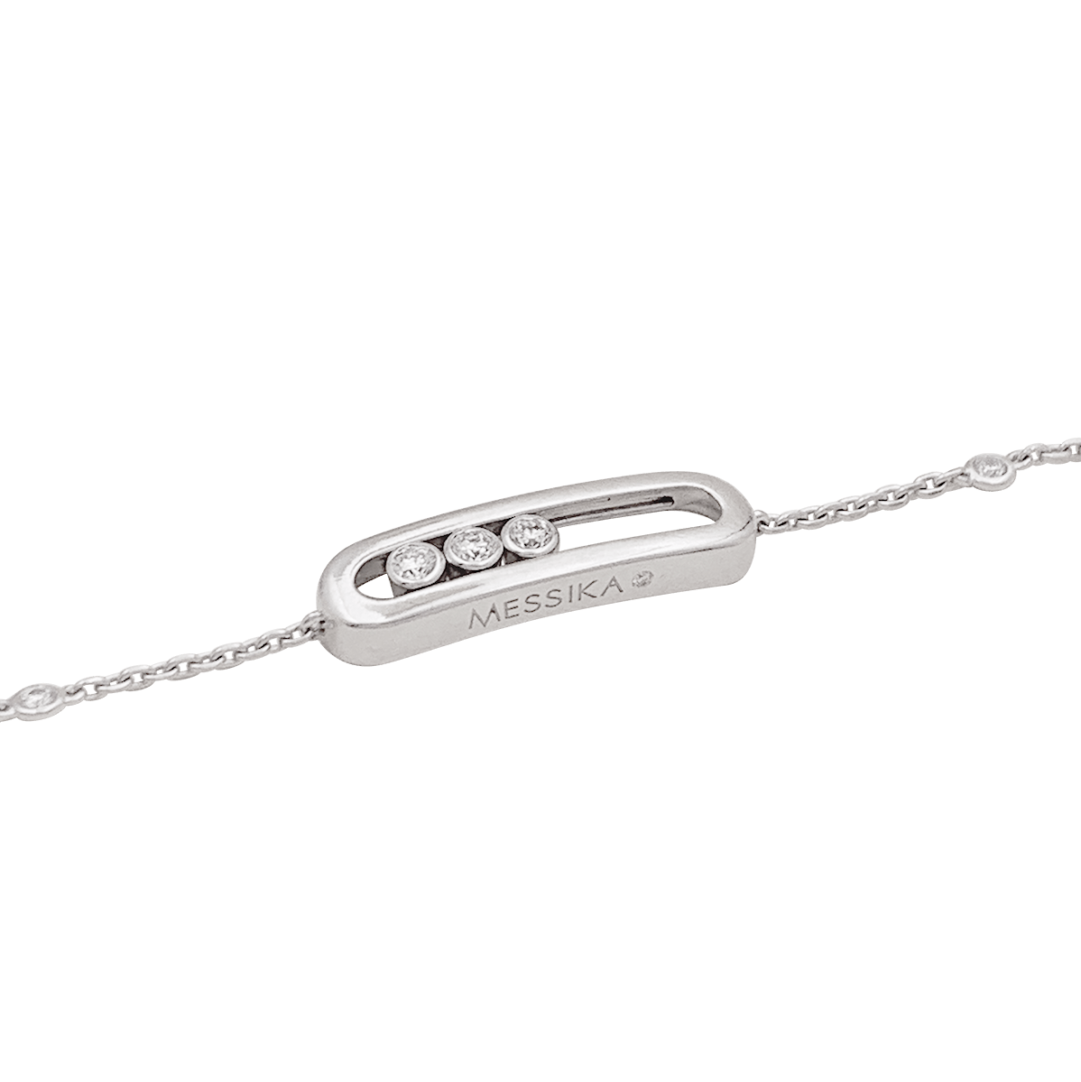 Bracelet Messika, "Baby Move", or blanc, diamants. - Maison Eloe