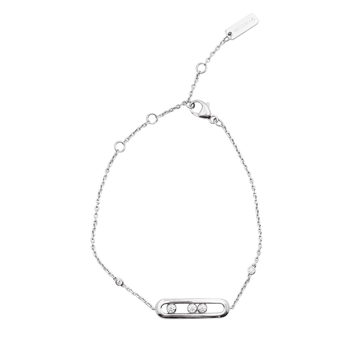 Bracelet Messika, "Baby Move", or blanc, diamants. - Maison Eloe