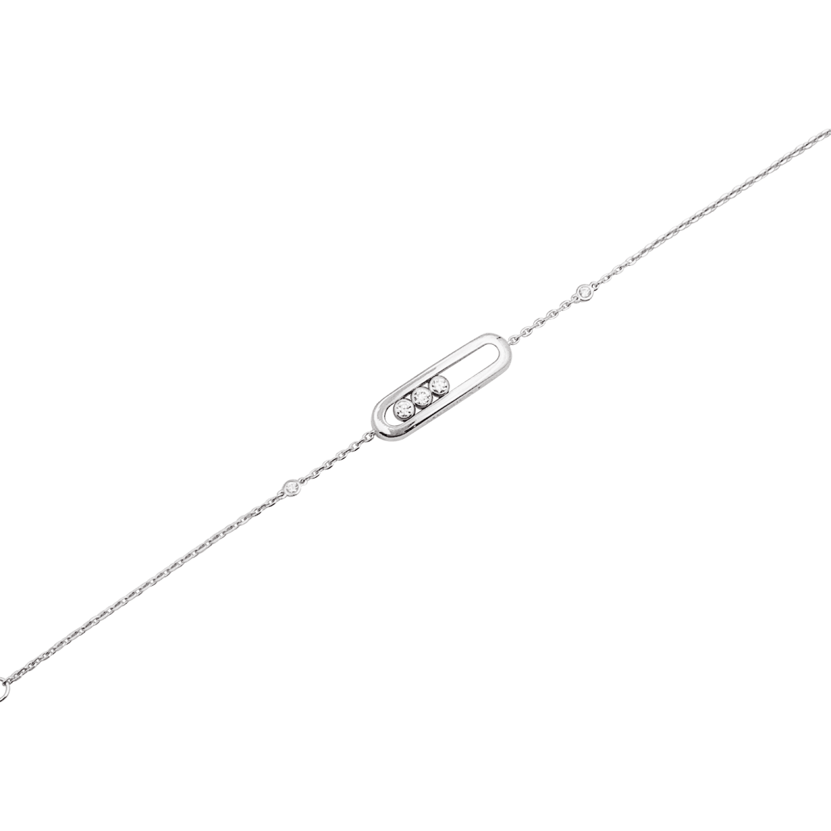 Bracelet Messika, "Baby Move", or blanc, diamants. - Maison Eloe