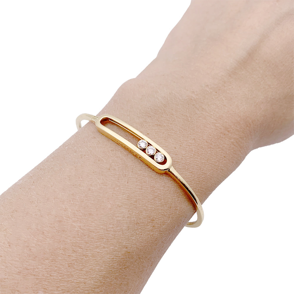Bracelet Messika, “Jonc Move”, or jaune, diamants.