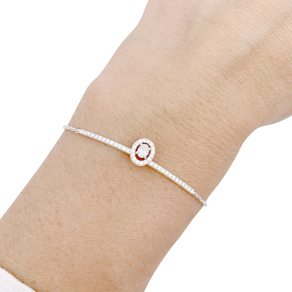 Bracelet Messika, modèle "Glam'Azone", or blanc et diamants.