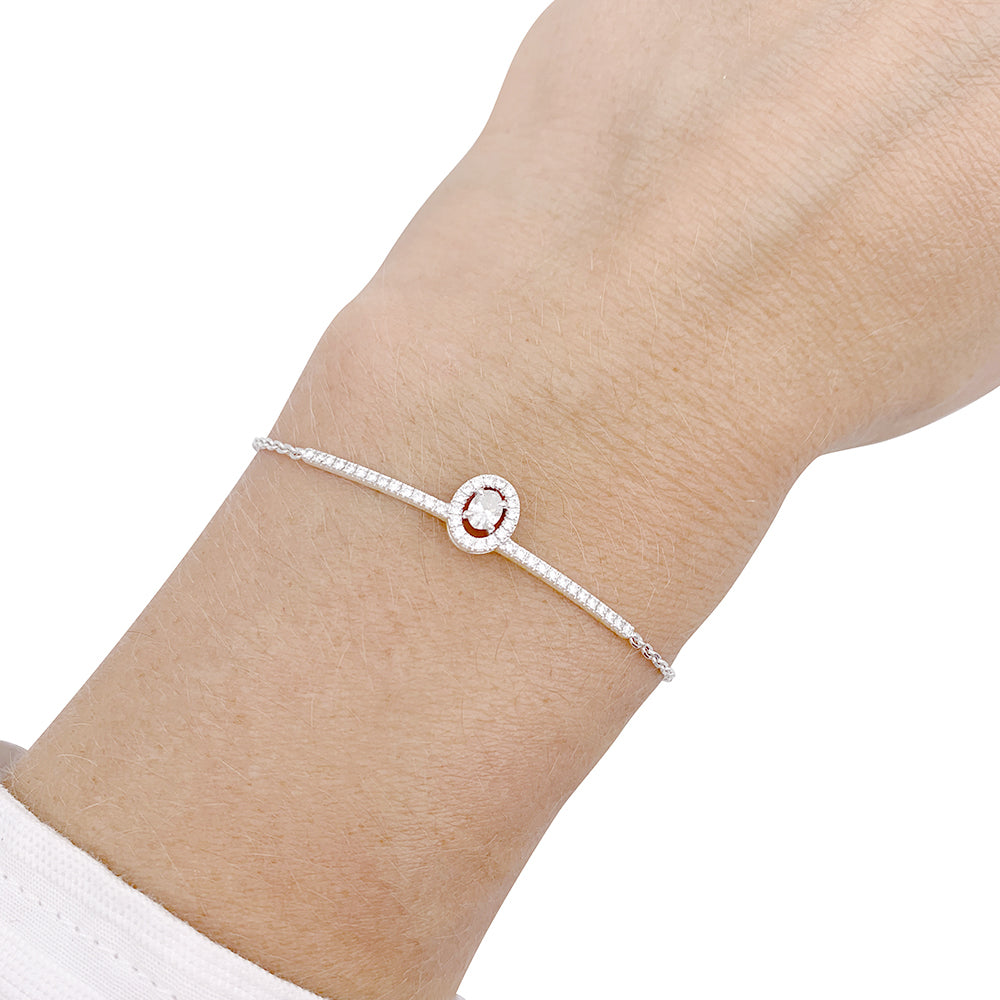 Messika bracelet, "Glam'Azone" model, white gold and diamonds.