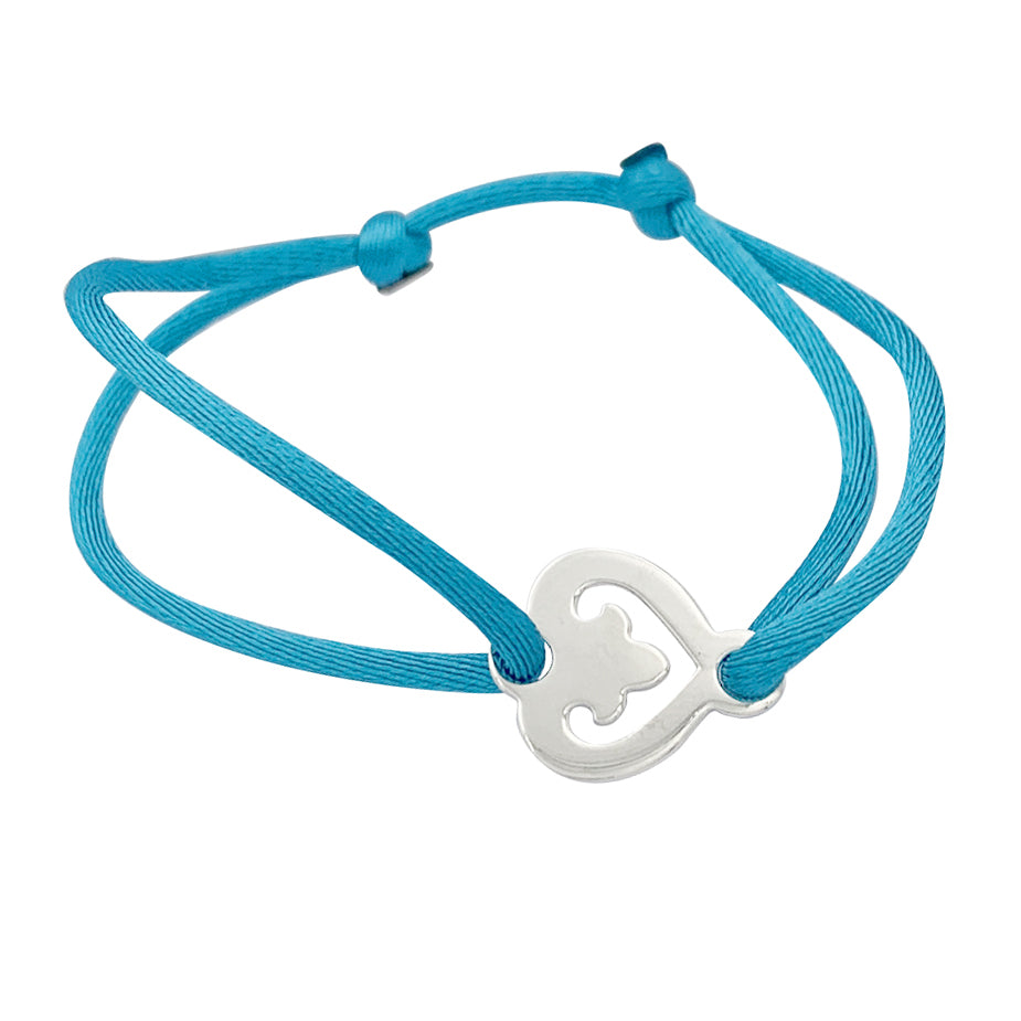 Bracelet O.J. Perrin "Coeur Légende" or blanc.