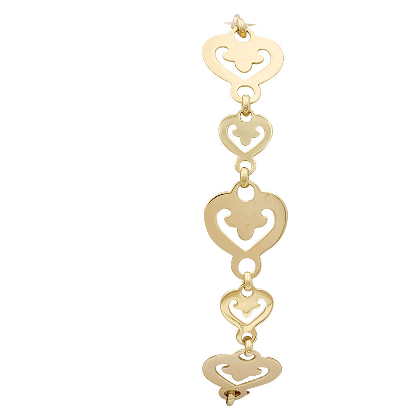 Bracelet O.J. Perrin "Coeur Légende" or jaune.