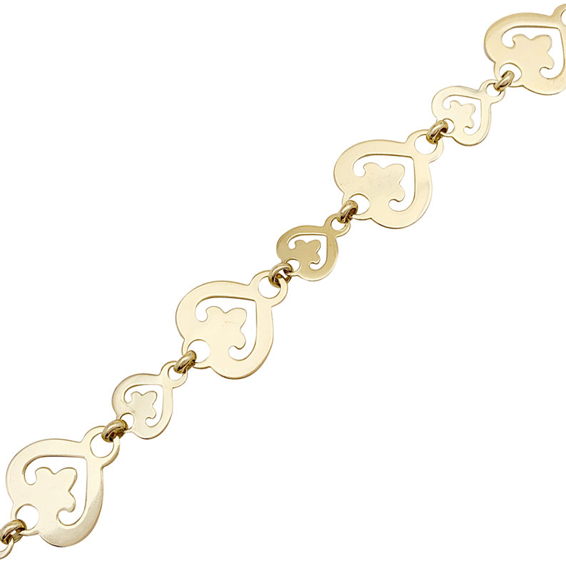 Bracelet O.J. Perrin "Coeur Légende" or jaune.