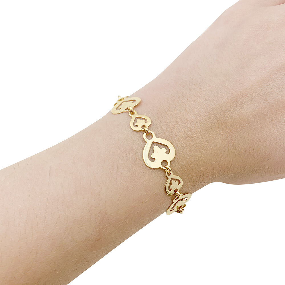 Bracelet O.J. Perrin "Coeur Légende" or jaune.