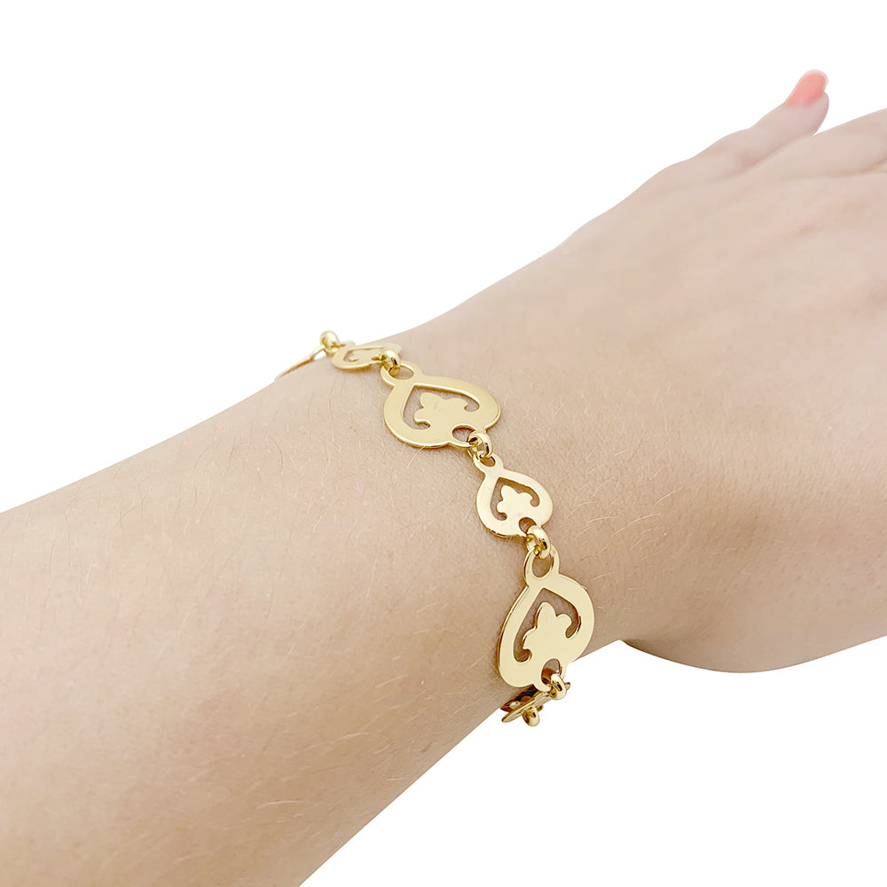 Bracelet O.J. Perrin "Coeur Légende" or jaune.