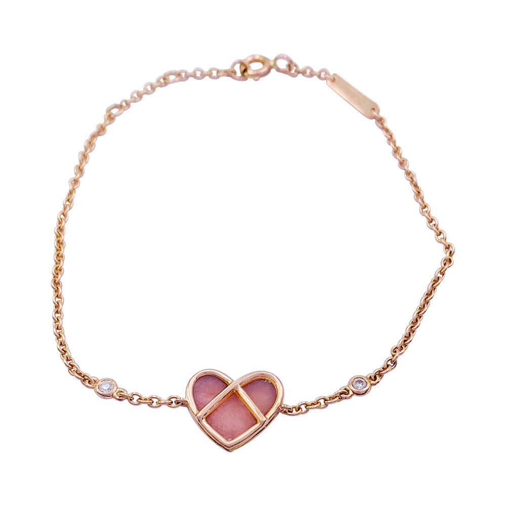 Bracelet Poiray, "L'Attrape-Coeur", or rose, opale rose, diamants.
