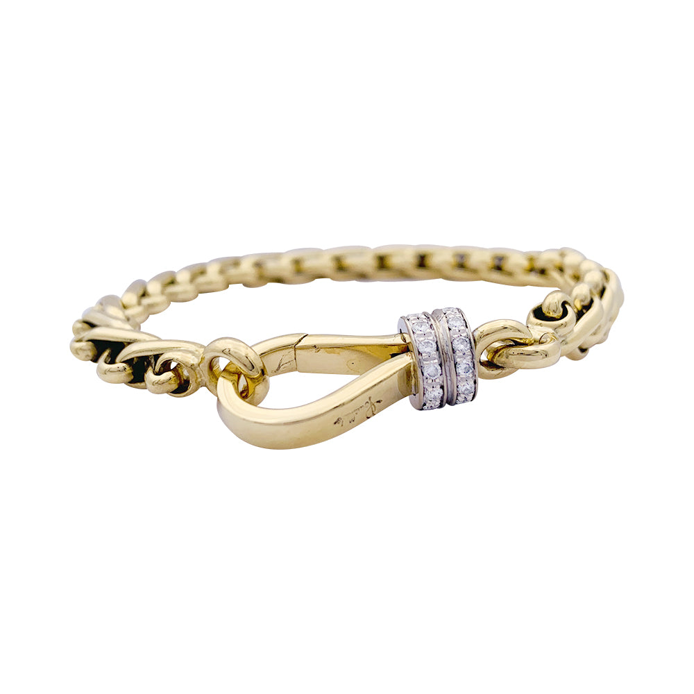 Pomellato bracelet, two golds and diamonds