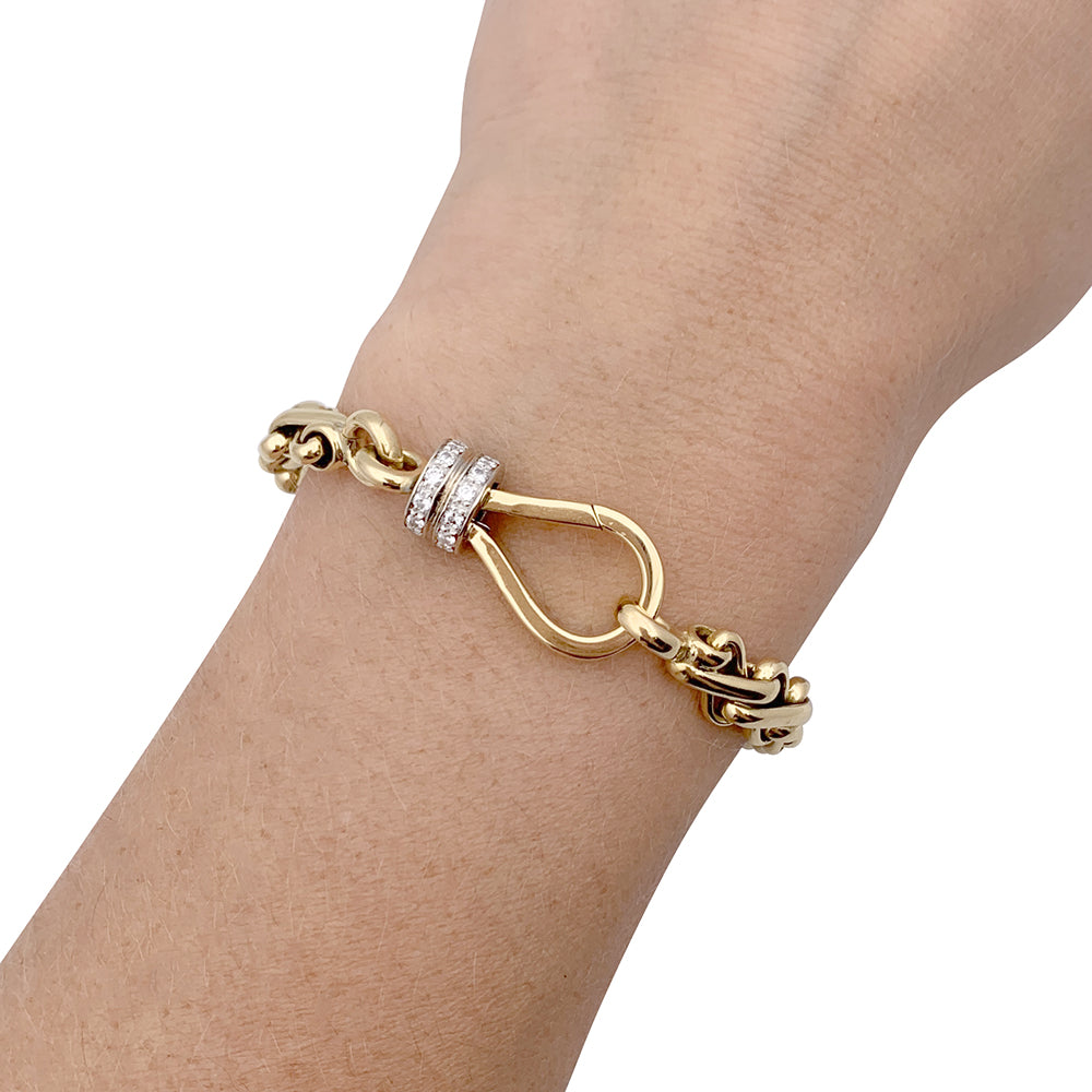 Pomellato bracelet, two golds and diamonds