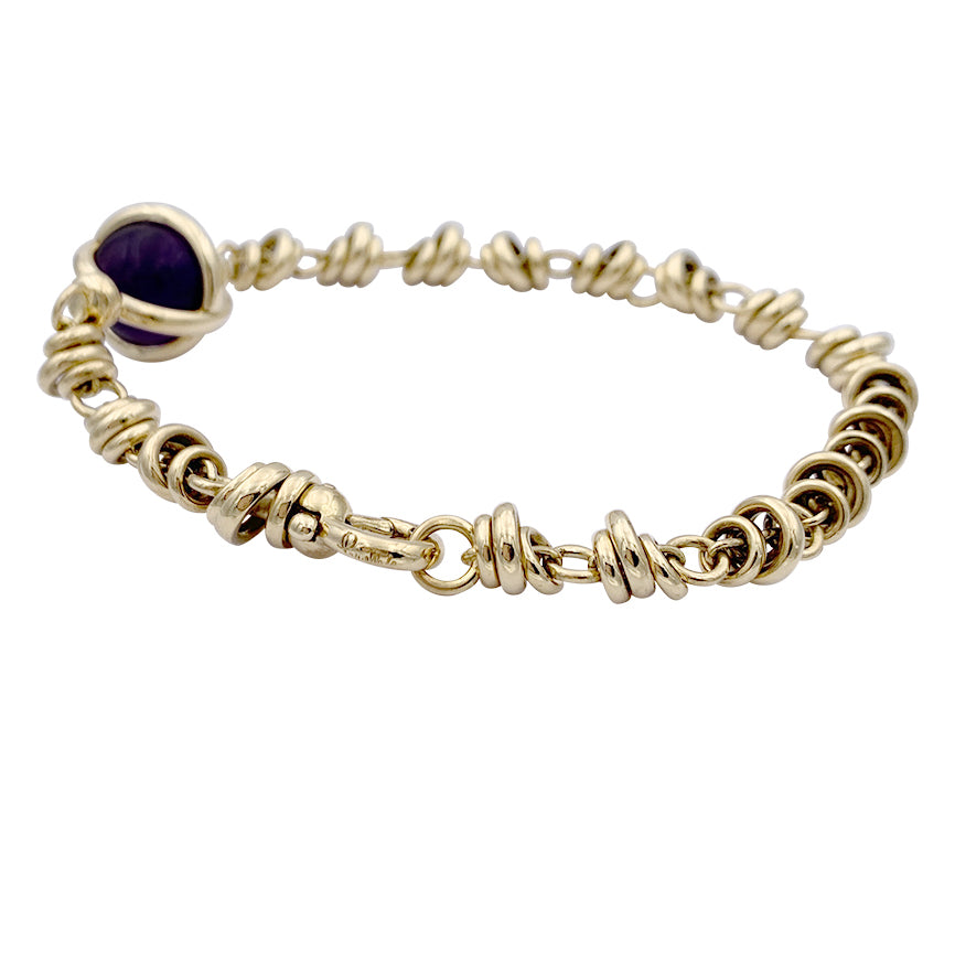 Pomellato yellow gold and amethyst bracelet.