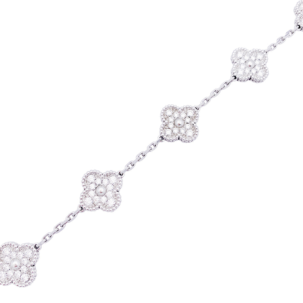 Van Cleef & Arpels bracelet, “Vintage Alhambra”, white gold, diamonds.