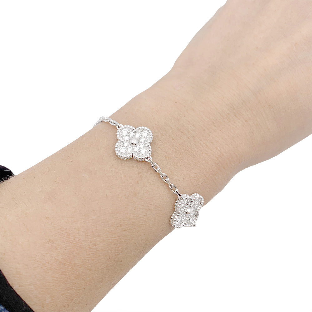 Van Cleef & Arpels bracelet, “Vintage Alhambra”, white gold, diamonds.