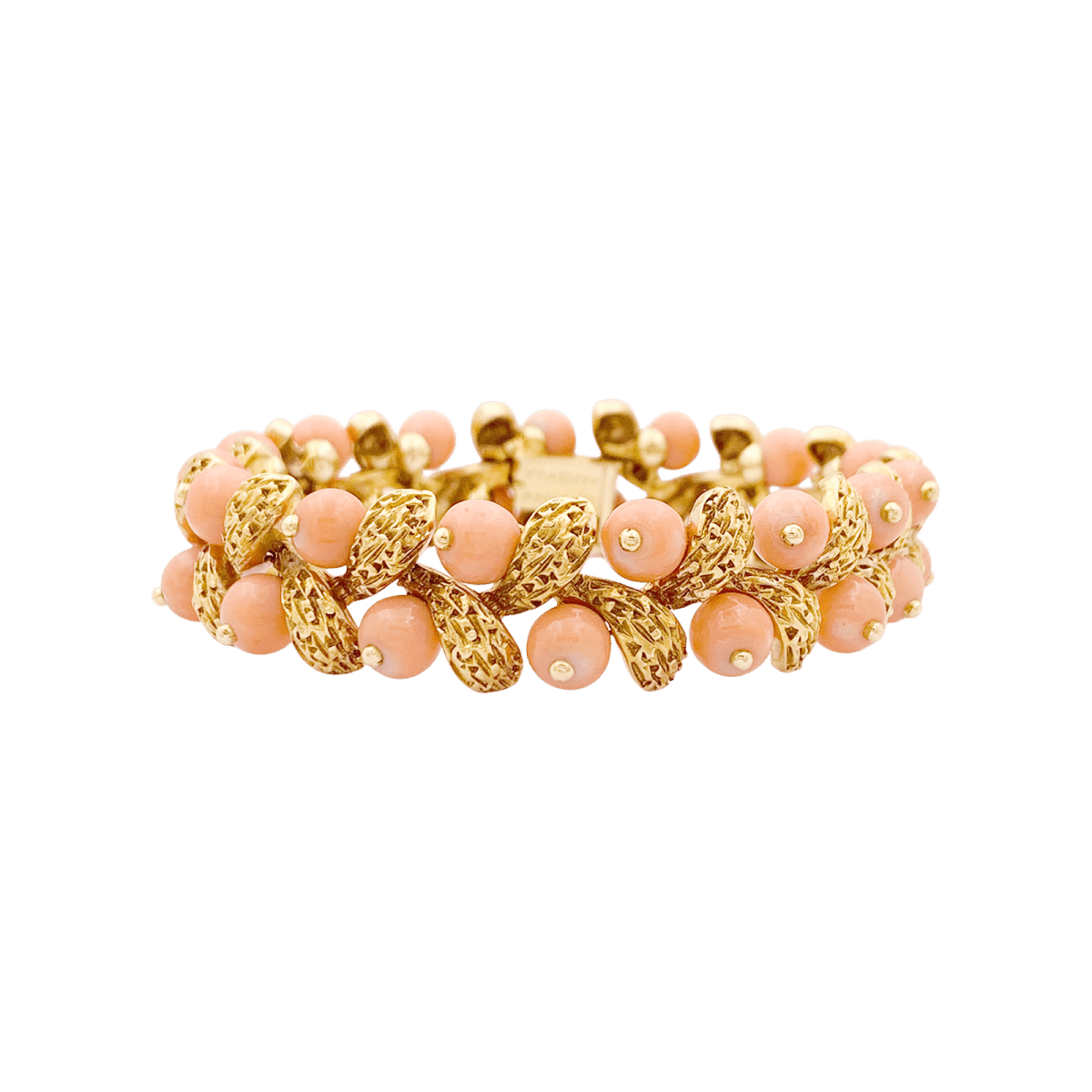 Bracelet Van Cleef & Arpels, “Gui”, or jaune, corail peau d’ange. - Maison Eloe