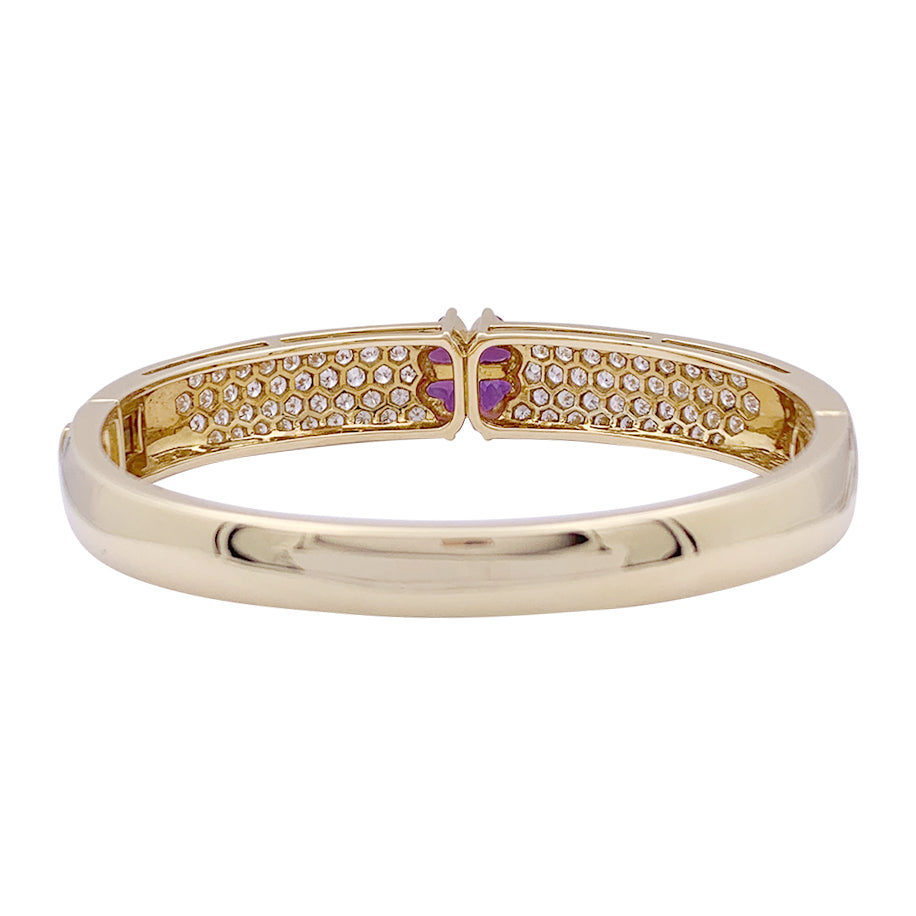 Van Cleef & Arpels bracelet in yellow gold, diamonds, pink sapphires.