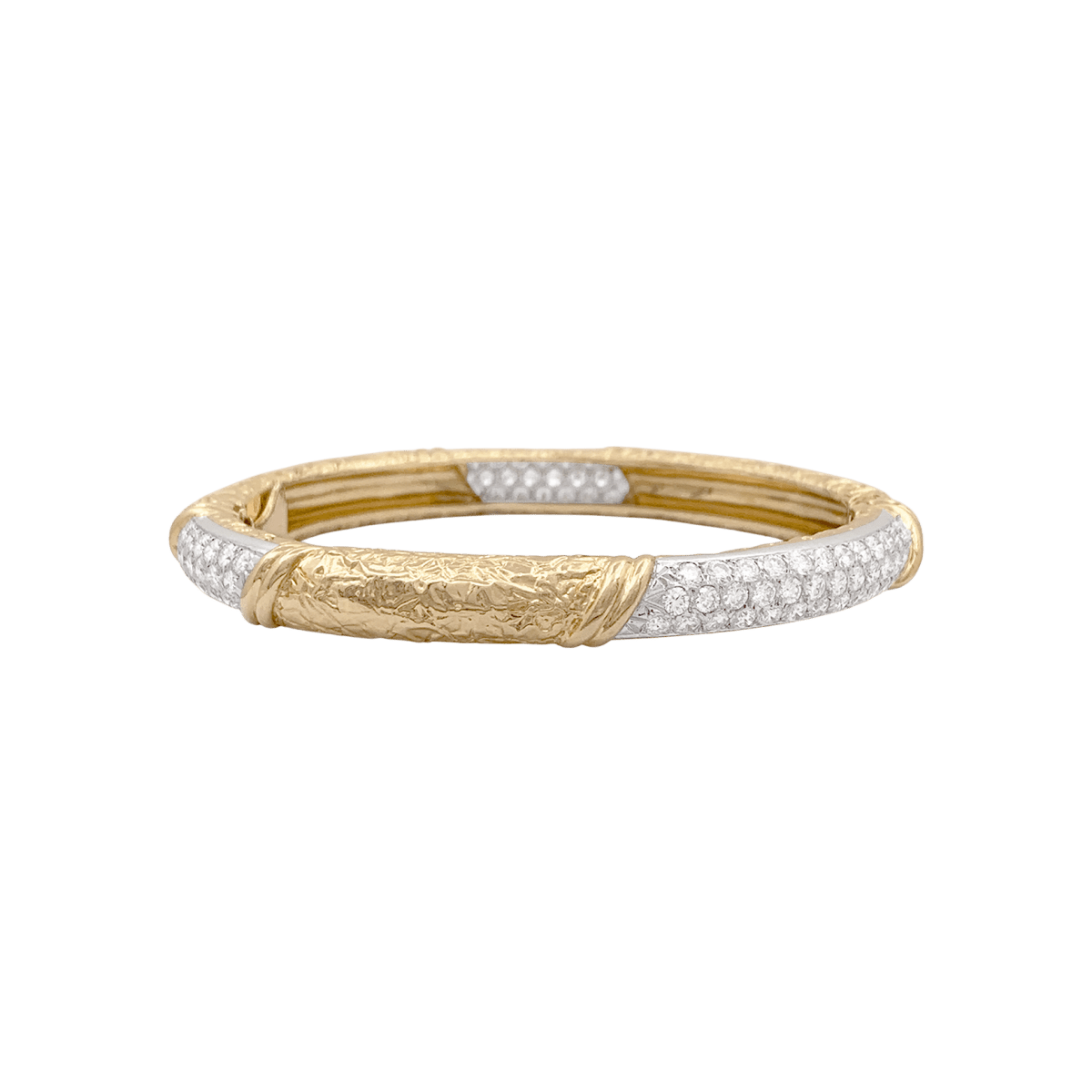 Bracelet jonc Van Cleef & Arpels, or jaune et diamants - Maison Eloe