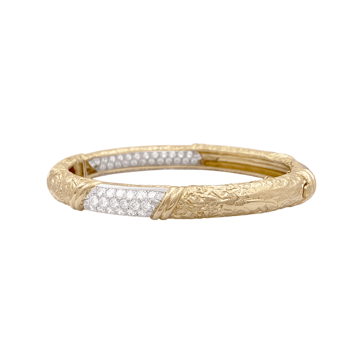 Bracelet jonc Van Cleef & Arpels, or jaune et diamants - Maison Eloe