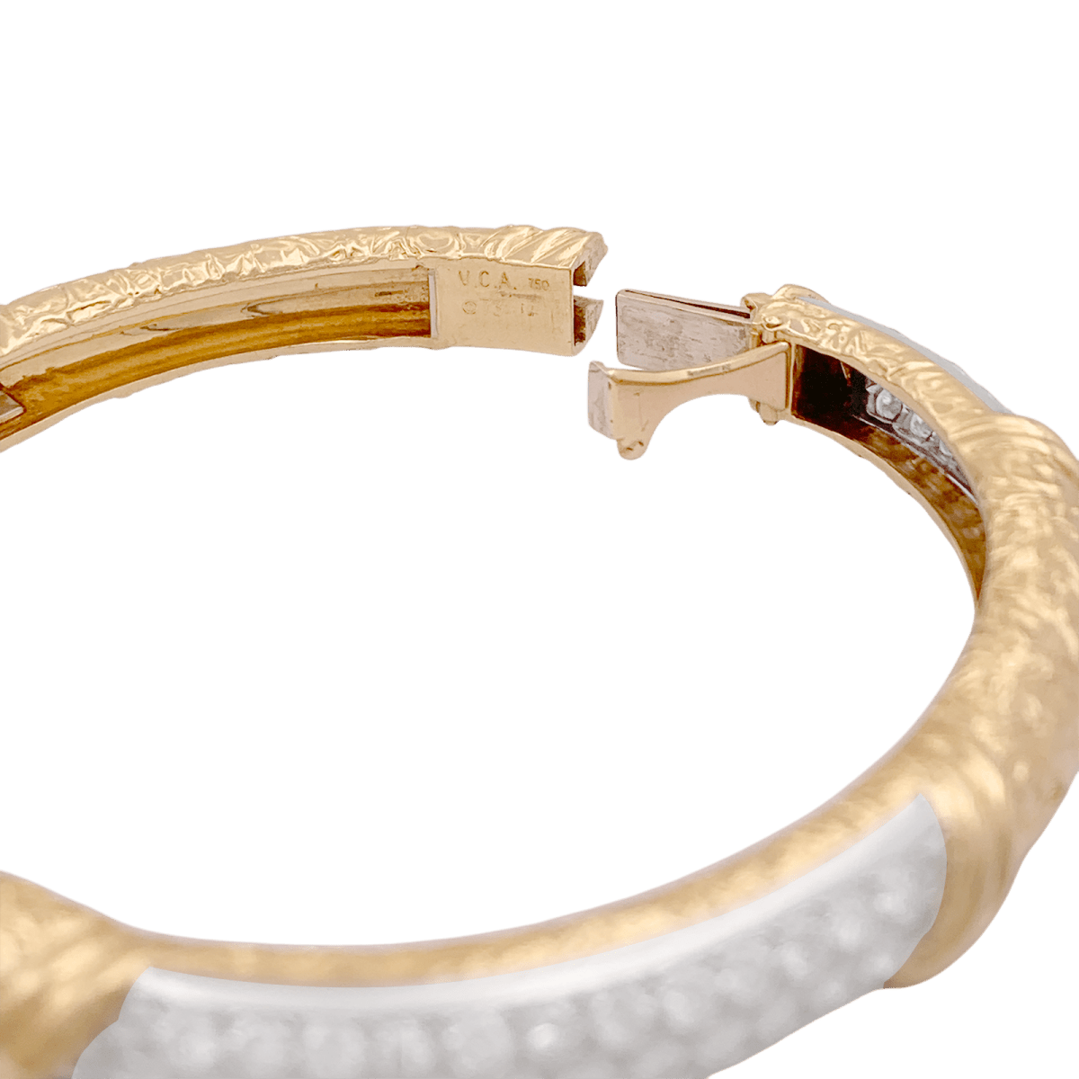 Bracelet jonc Van Cleef & Arpels, or jaune et diamants - Maison Eloe