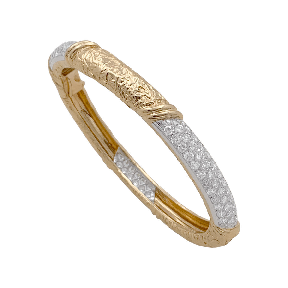 Bracelet jonc Van Cleef & Arpels, or jaune et diamants - Maison Eloe