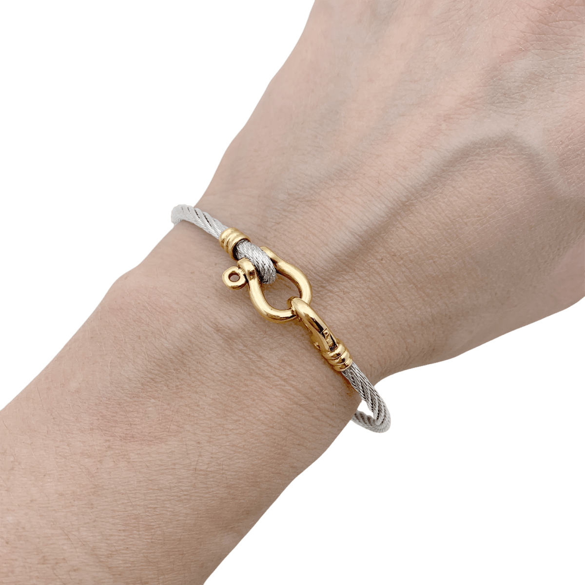 Bracelet vintage Fred "Force 10" or et acier. - Maison Eloe