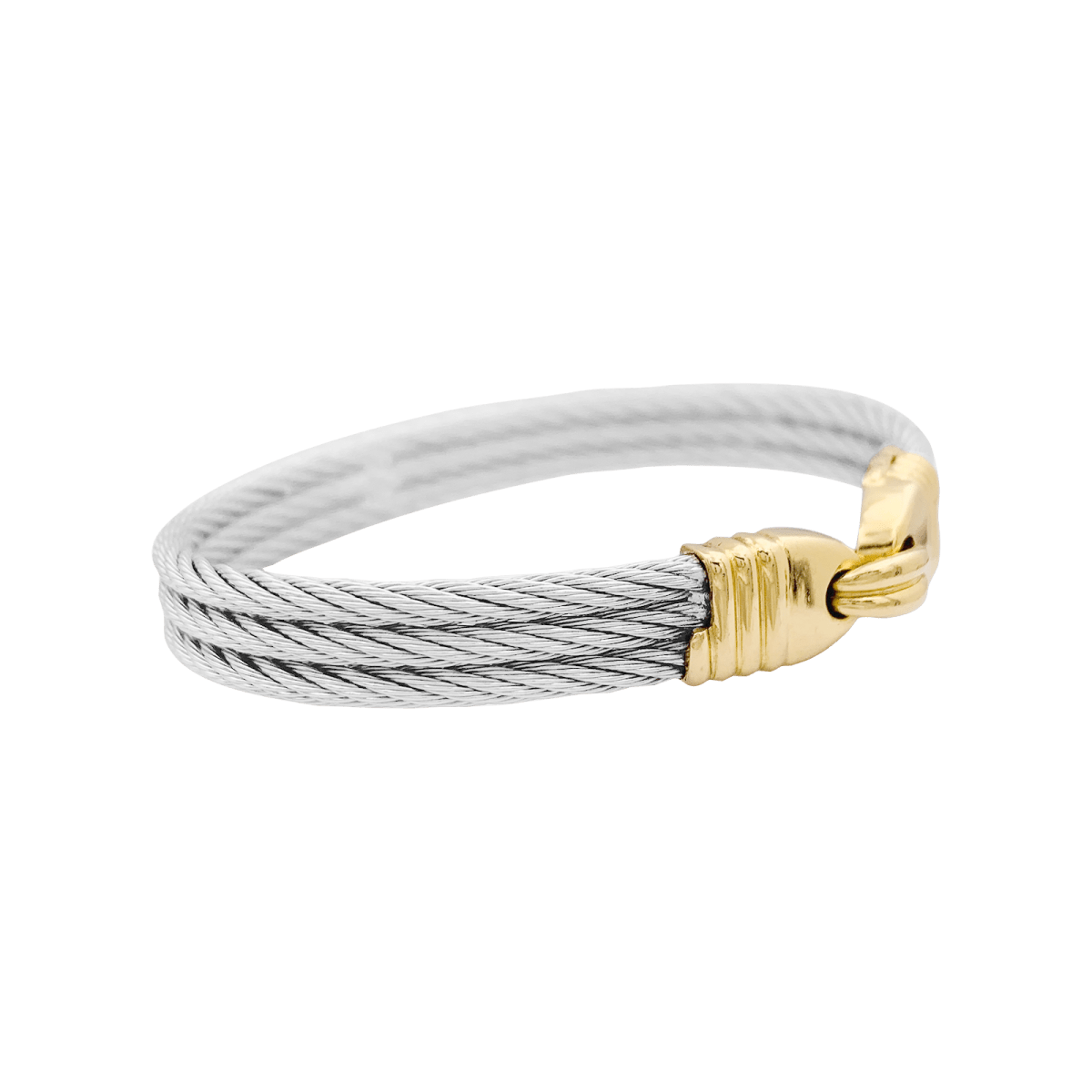 Bracelet vintage Fred, "Force 10", or et acier. - Maison Eloe
