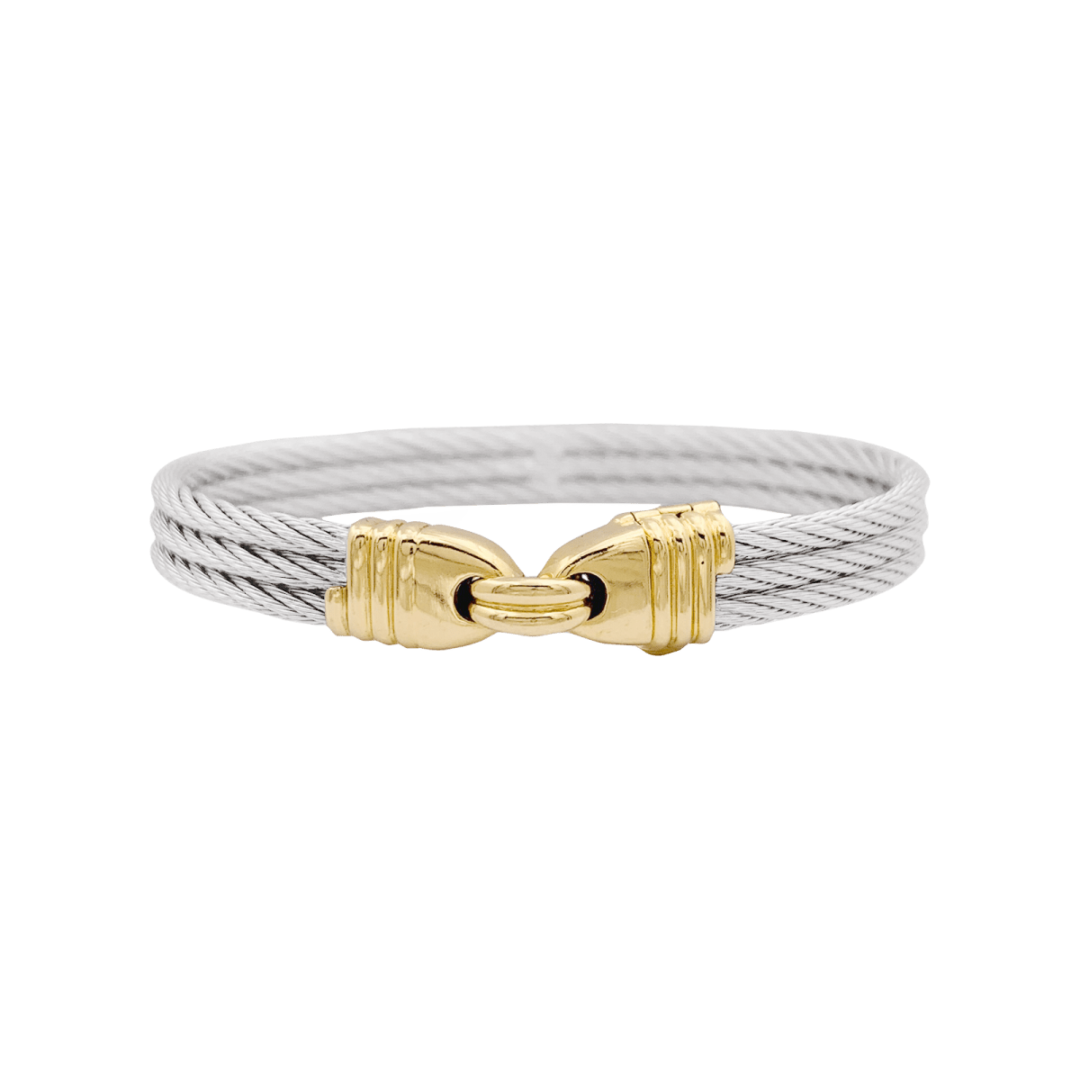 Bracelet vintage Fred, "Force 10", or et acier. - Maison Eloe