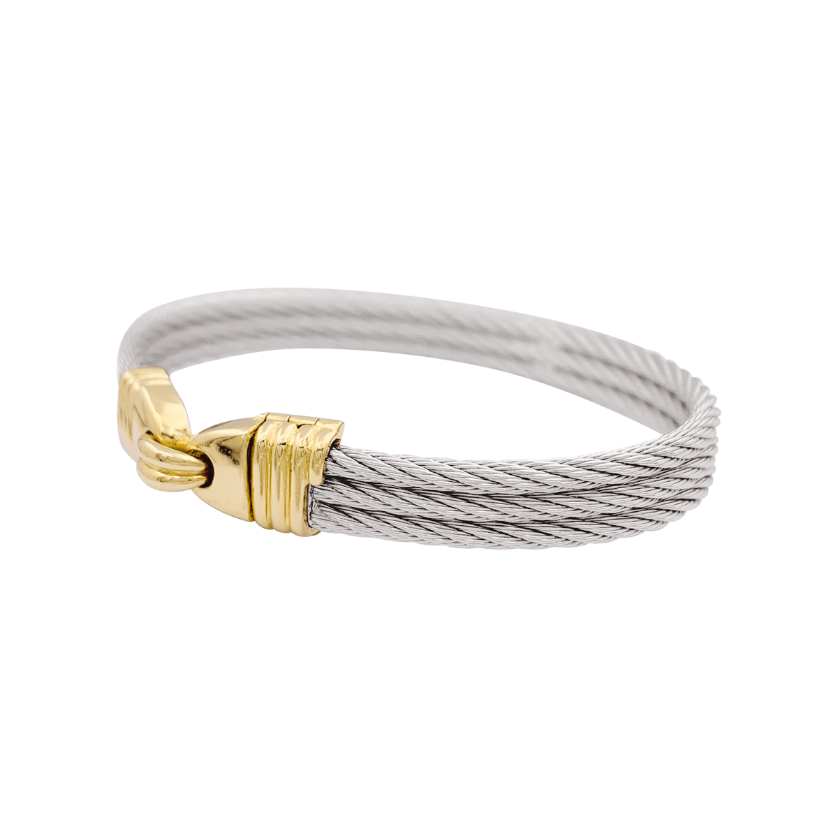 Bracelet vintage Fred, "Force 10", or et acier. - Maison Eloe