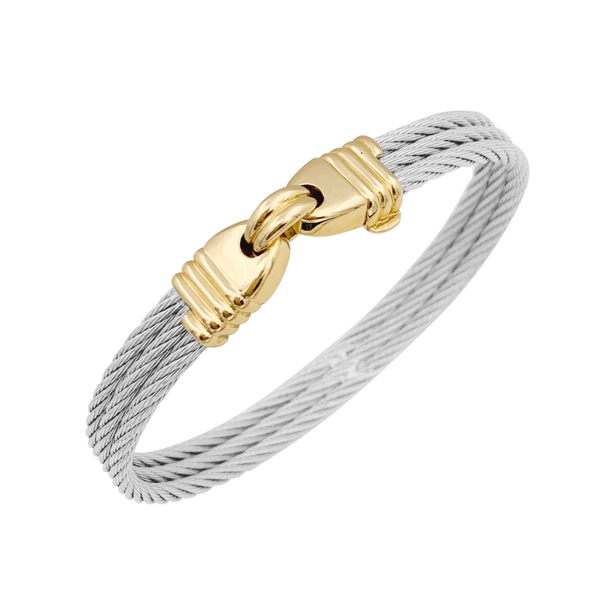 Bracelet vintage Fred, "Force 10", or et acier. - Maison Eloe