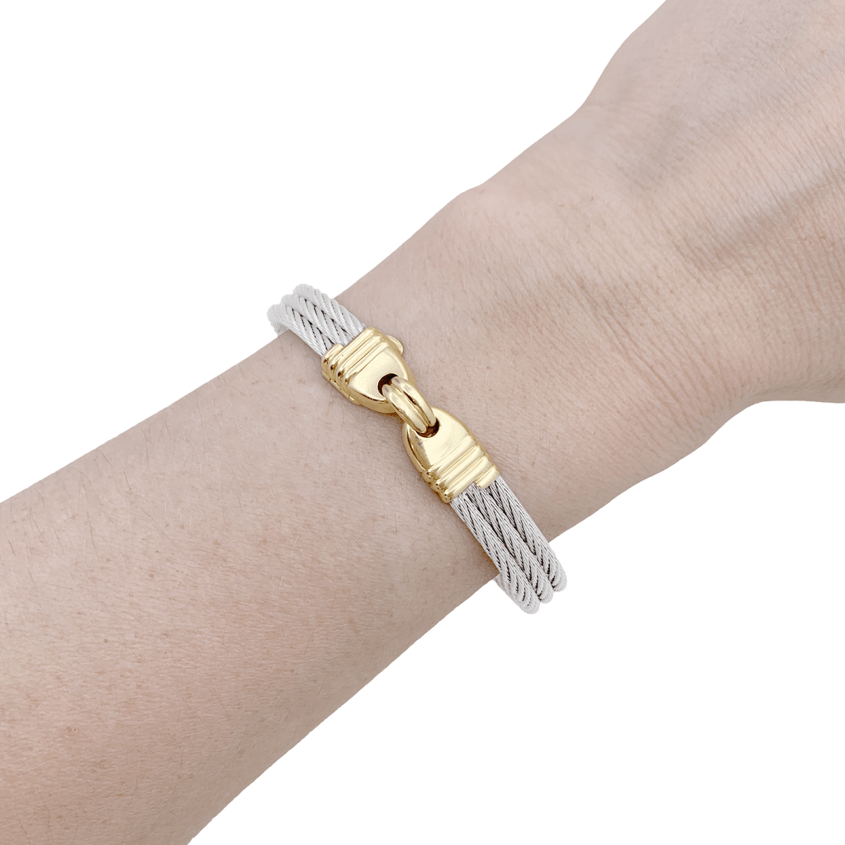 Bracelet vintage Fred, "Force 10", or et acier. - Maison Eloe