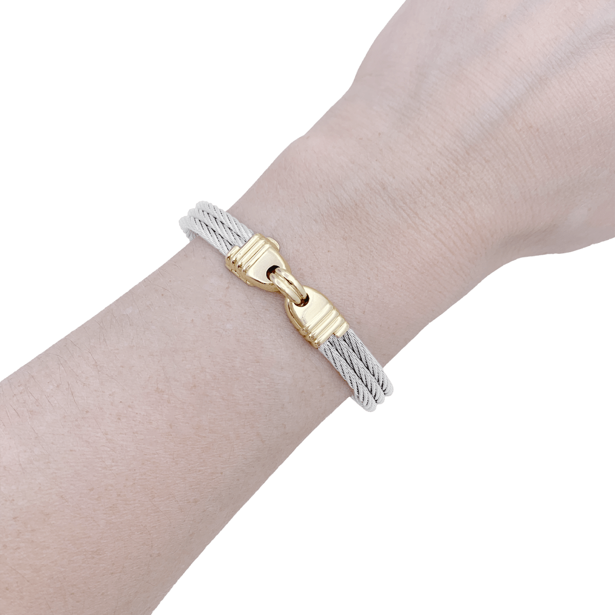 Bracelet vintage Fred, "Force 10", or et acier. - Maison Eloe