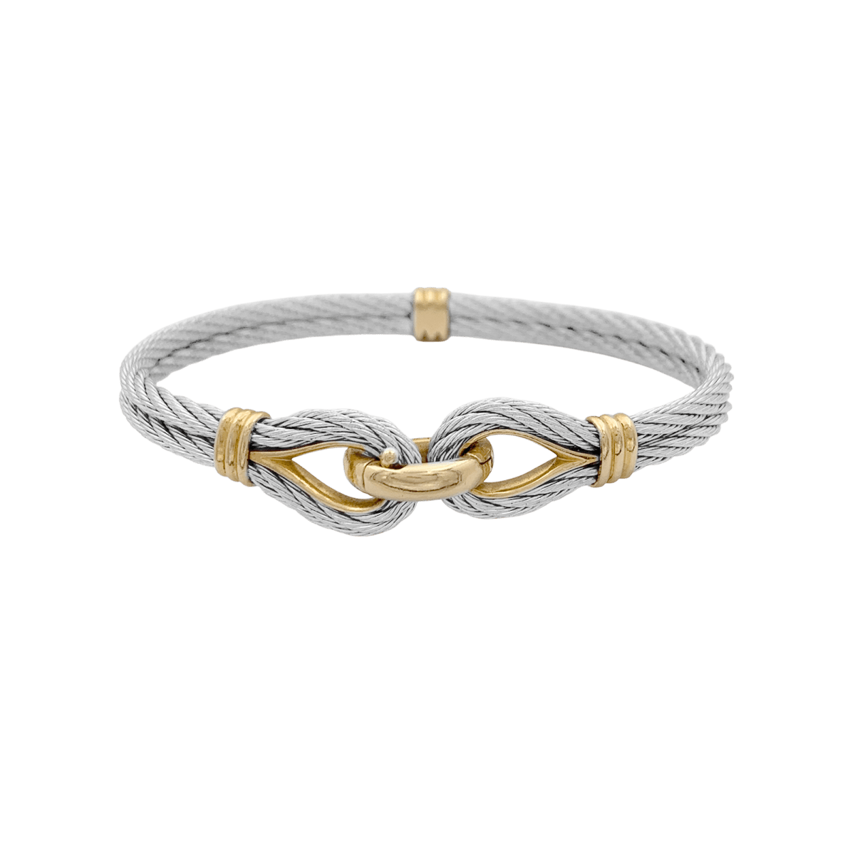 Bracelet vintage Fred, "Force 10", or jaune, acier. - Maison Eloe