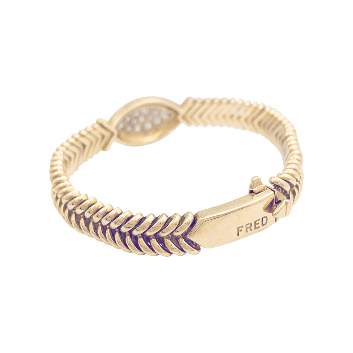 Bracelet vintage Fred or jaune, diamants. - Maison Eloe