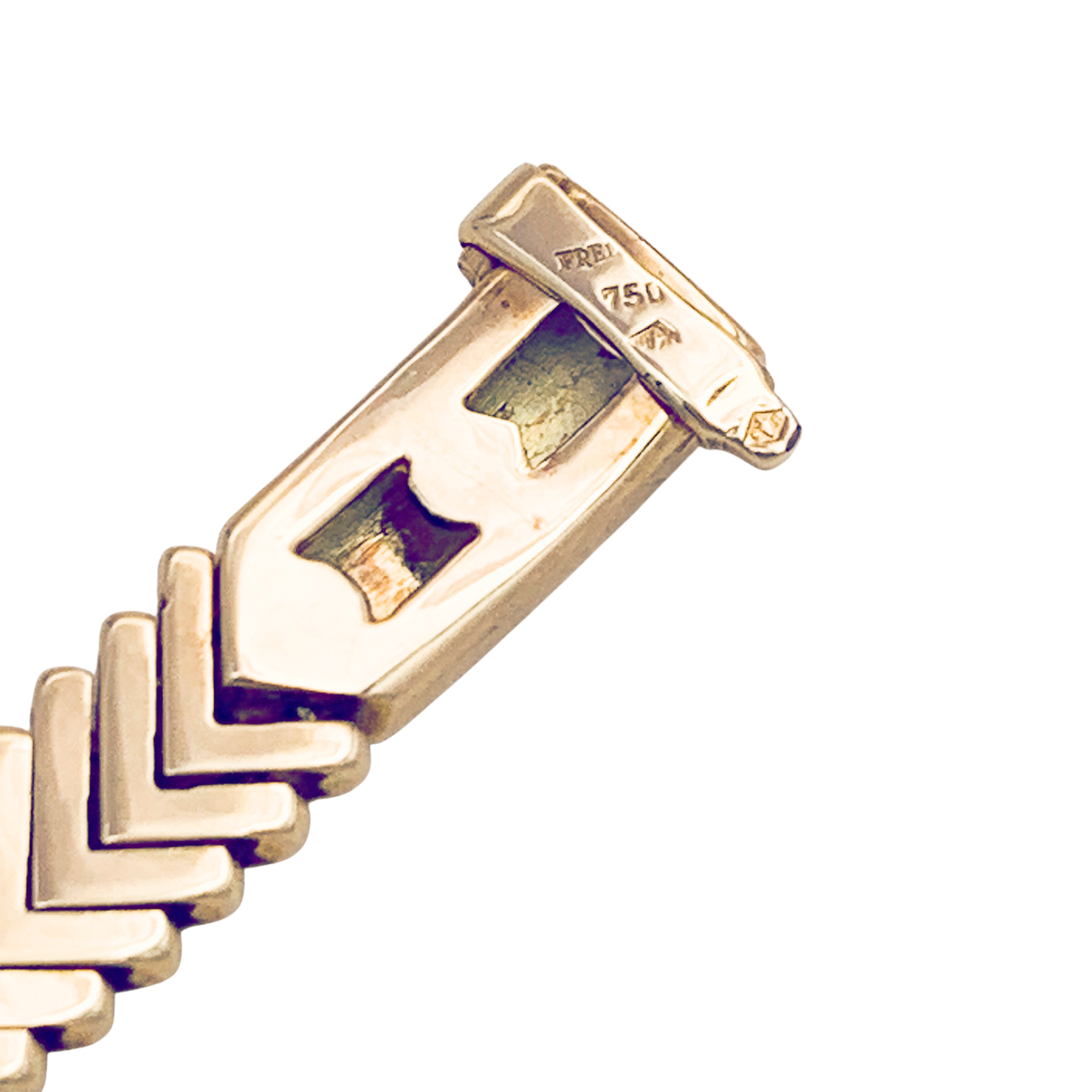 Bracelet vintage Fred or jaune, diamants.