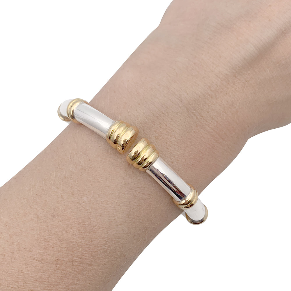 Bracelet vintage Lalaounis, or jaune et argent.