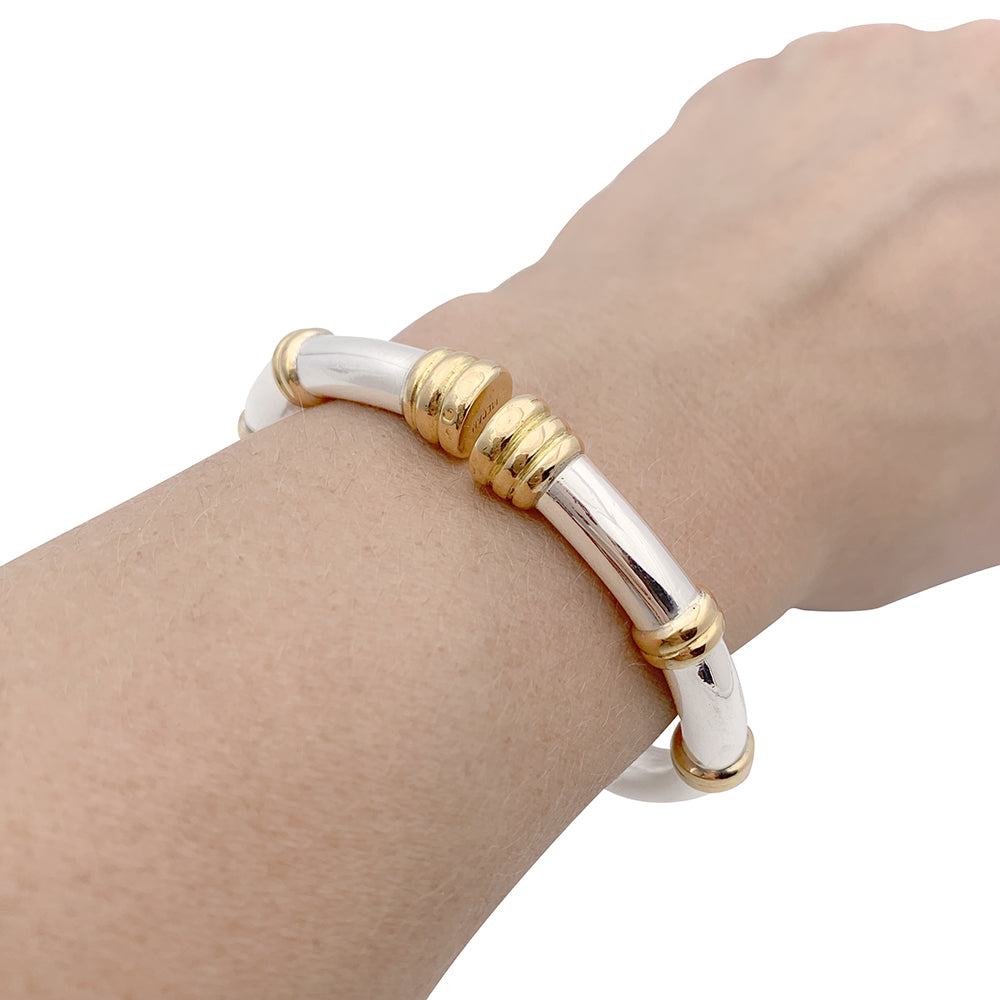Vintage Lalaounis bracelet, yellow gold and silver.