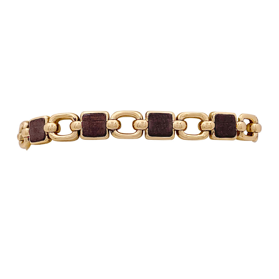 Bracelet vintage Van Cleef & Arpels, or jaune, bois d'amourette.
