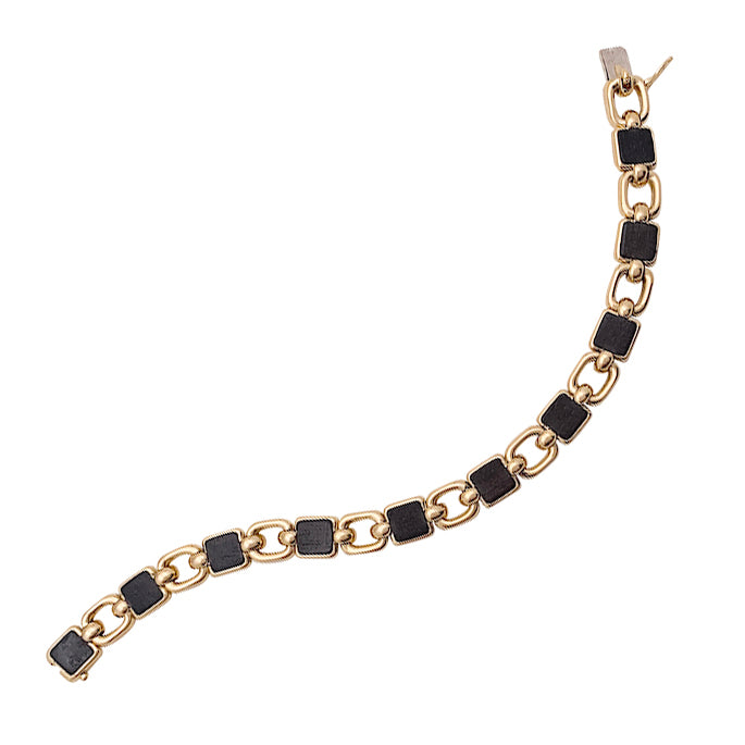 Bracelet vintage Van Cleef & Arpels, or jaune, bois d'amourette.