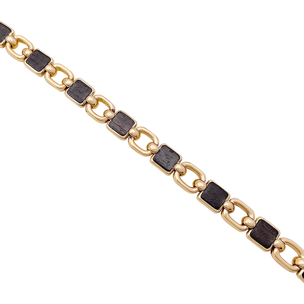 Bracelet vintage Van Cleef & Arpels, or jaune, bois d'amourette.