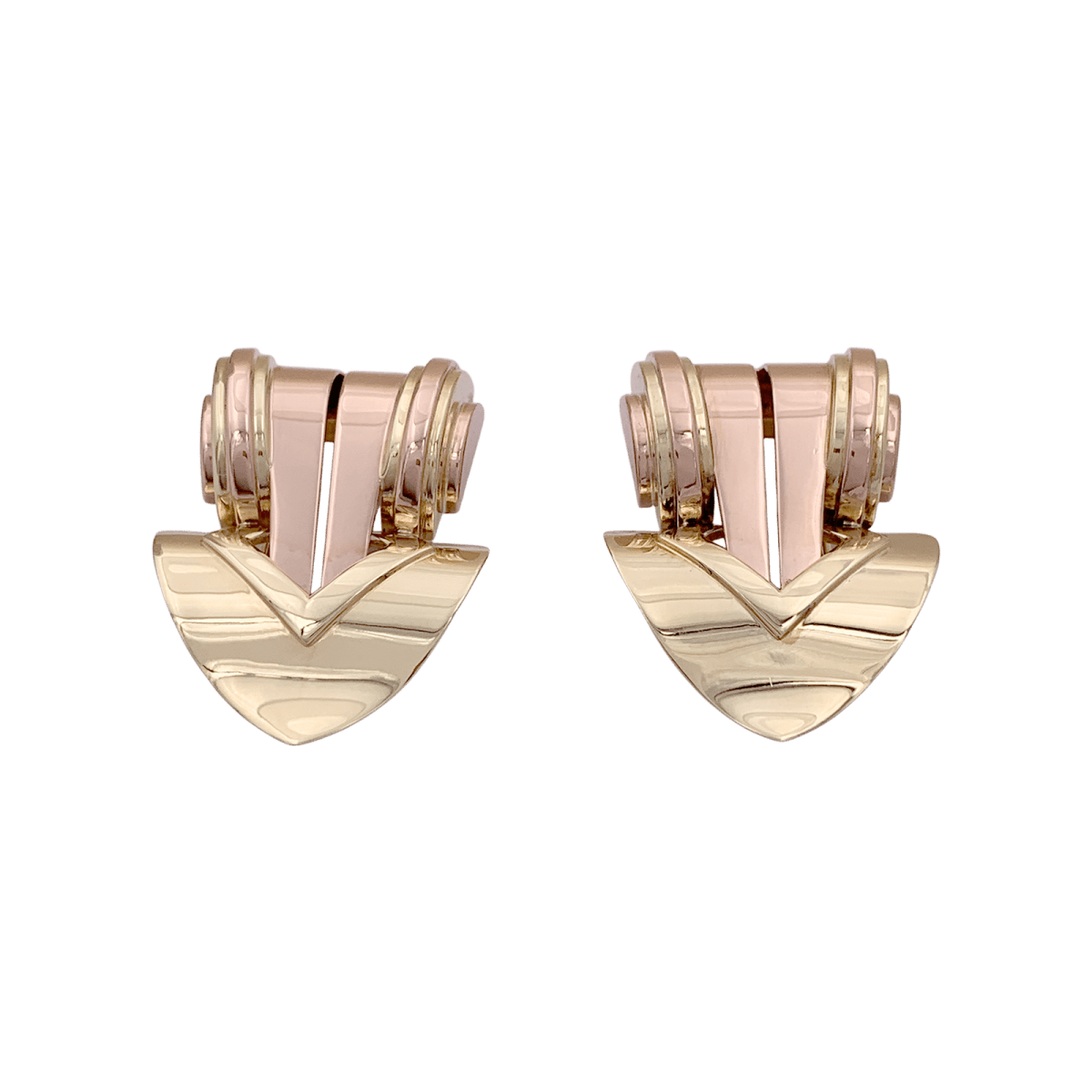 Clips vintage Tiffany & Co., or jaune, or rose. - Maison Eloe
