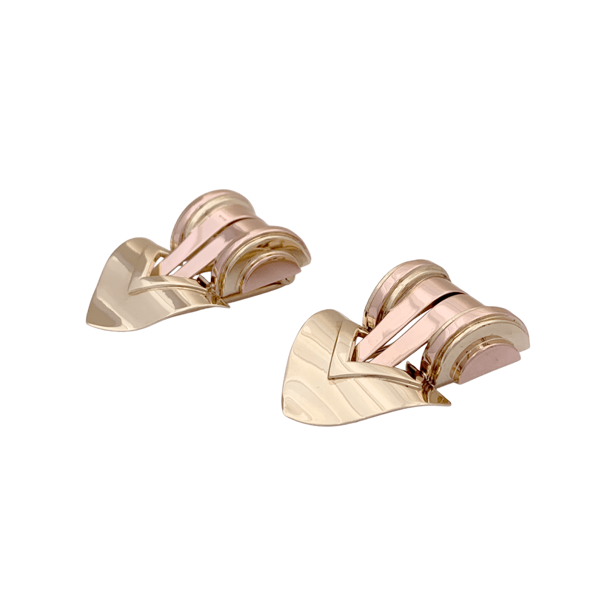 Clips vintage Tiffany & Co., or jaune, or rose. - Maison Eloe