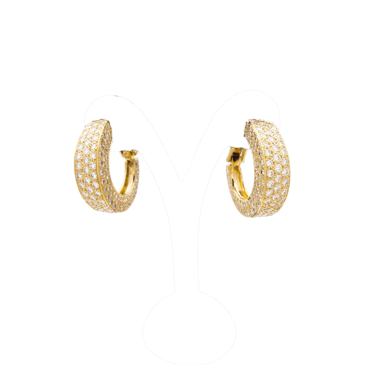 Clips d'oreilles O.J Perrin "Arena", or jaune, diamants. - Maison Eloe