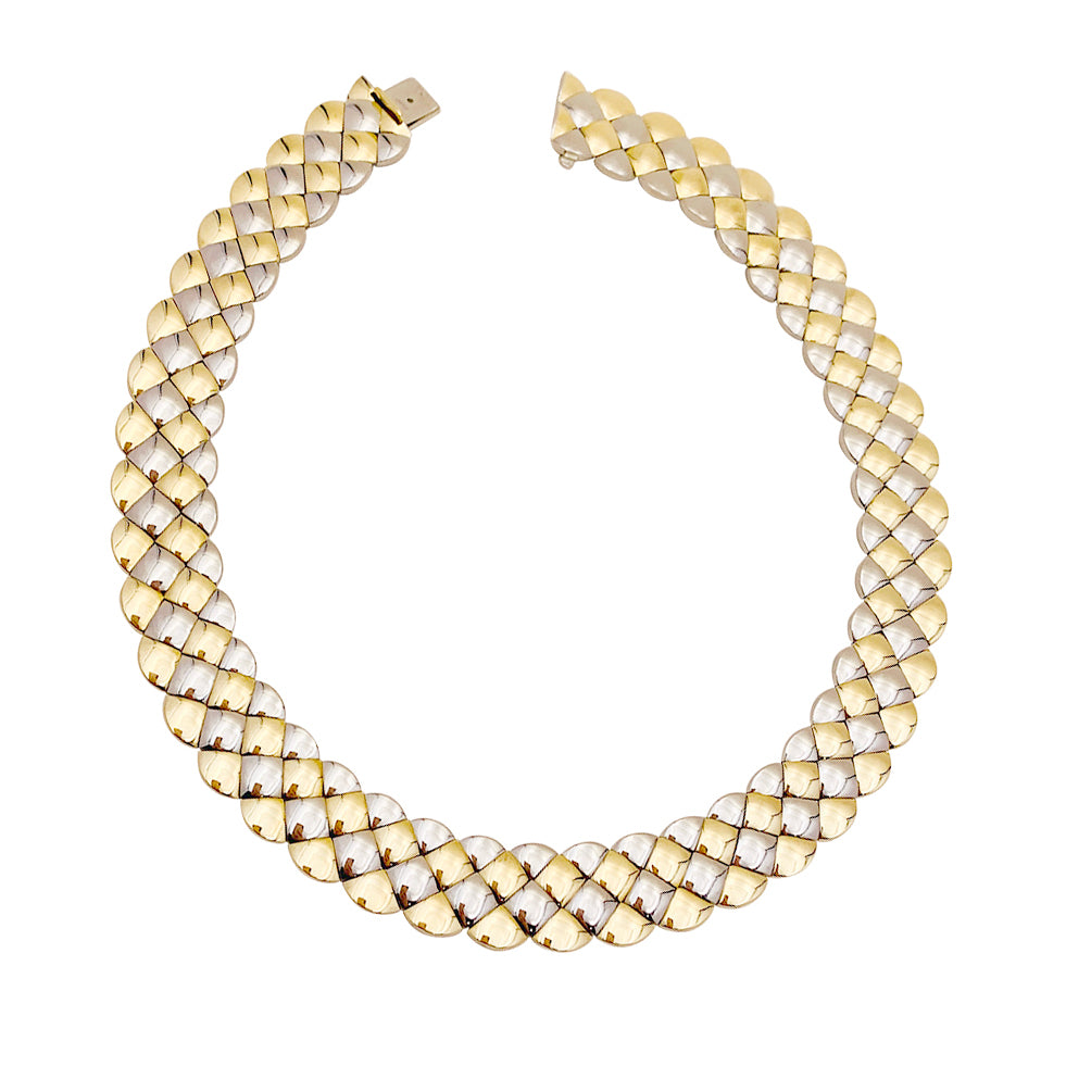Aldebert necklace in yellow and white gold.