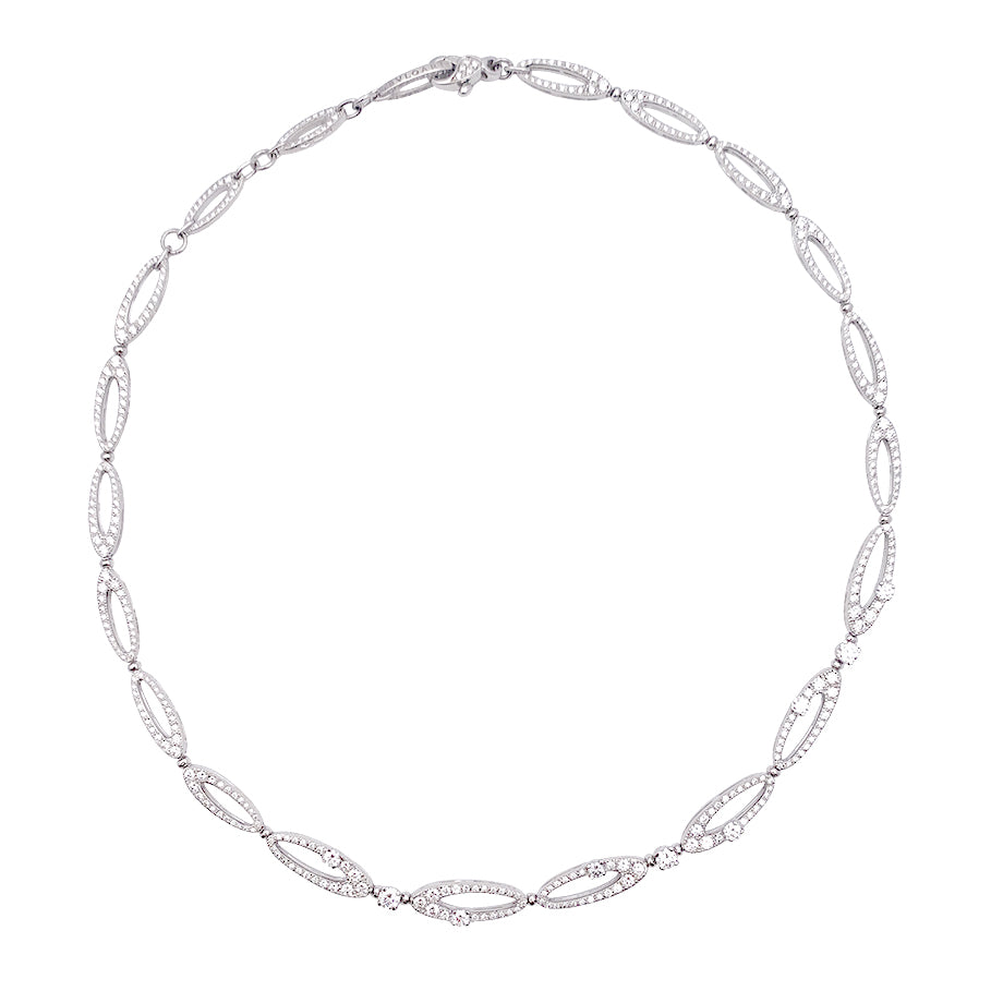 Bulgari "Elisia" necklace, white gold and diamonds.