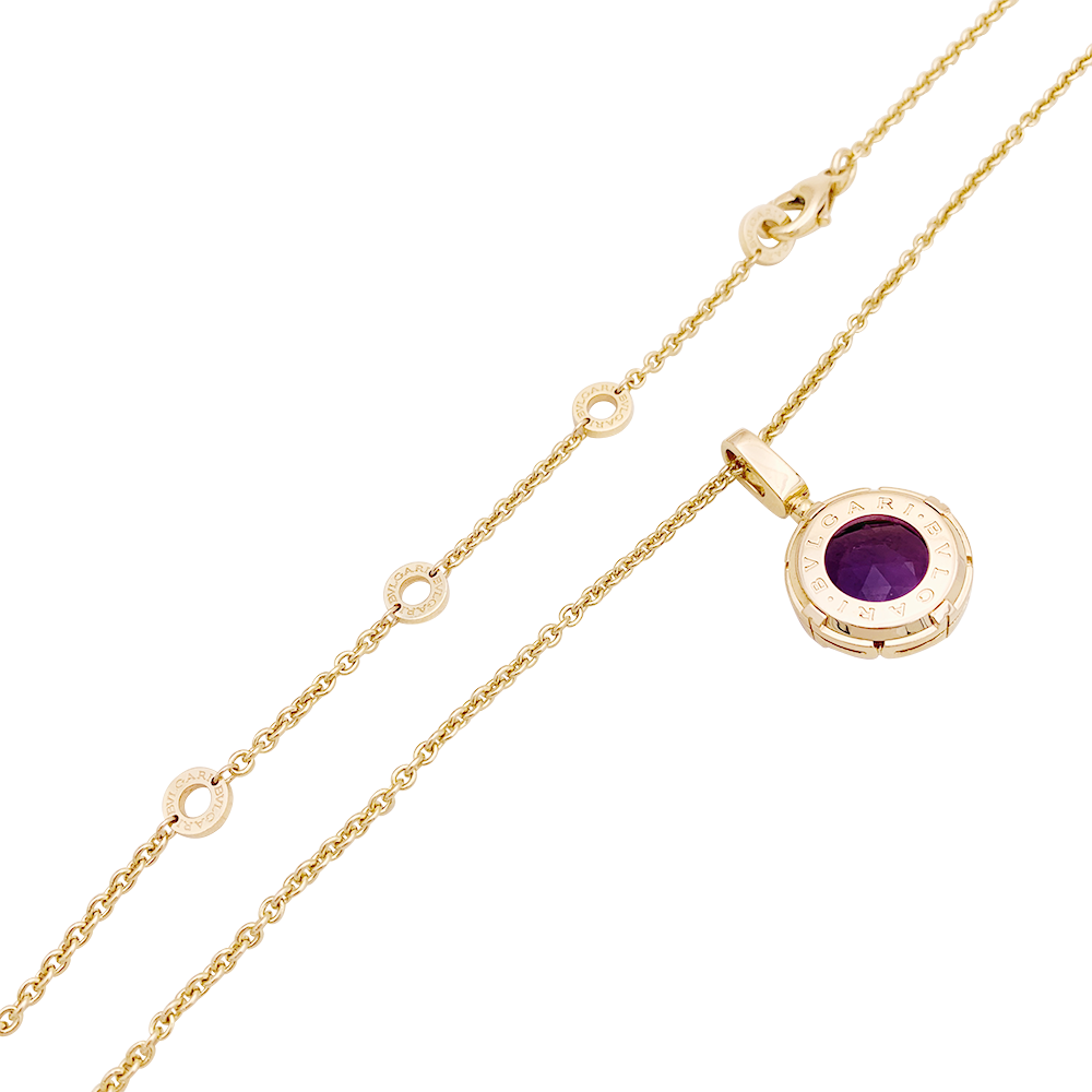 Bulgari necklace, "Parentesi Cocktail", pink gold, amethyst, diamonds.