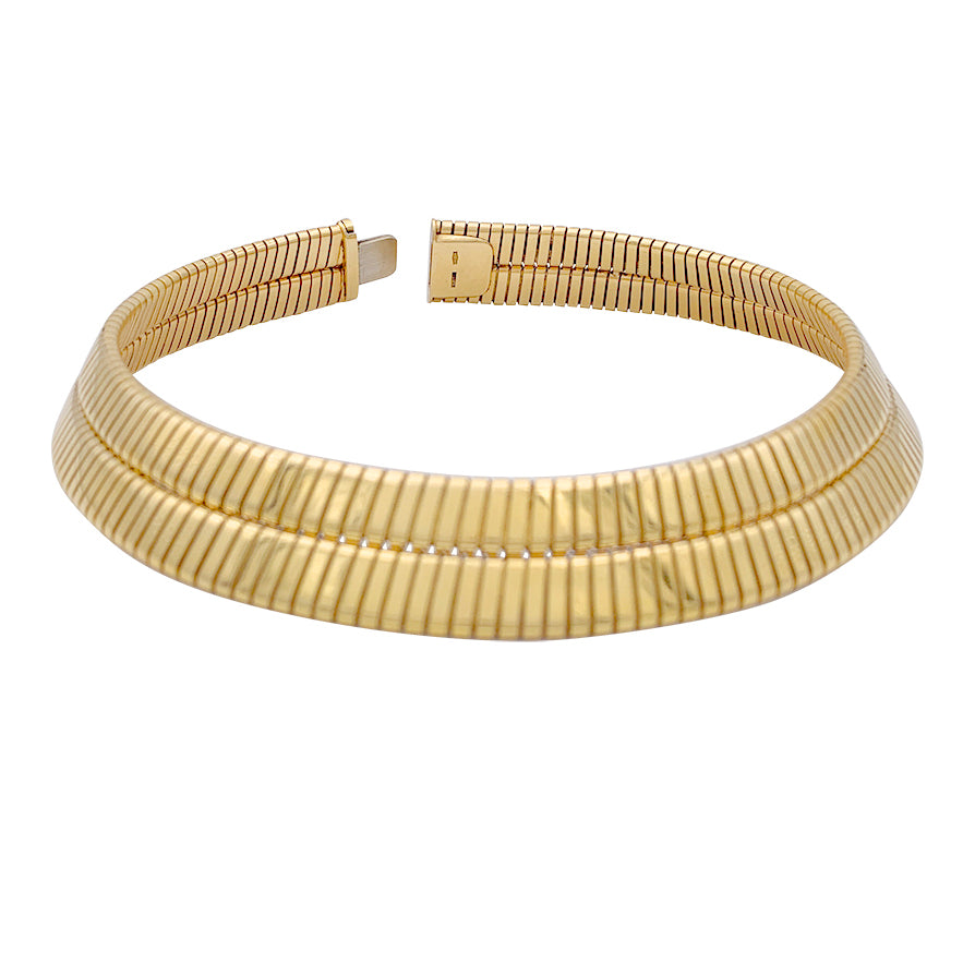 Vintage Bulgari necklace, "Tubogas", yellow gold.