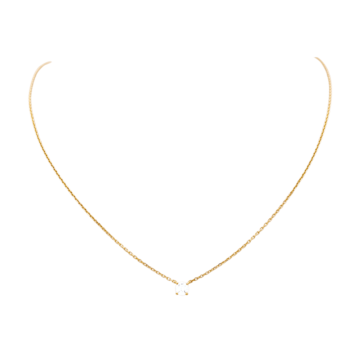 Collier Cartier, "1895", or jaune, diamant 0,24 ct. - Maison Eloe